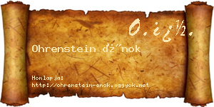 Ohrenstein Énok névjegykártya
